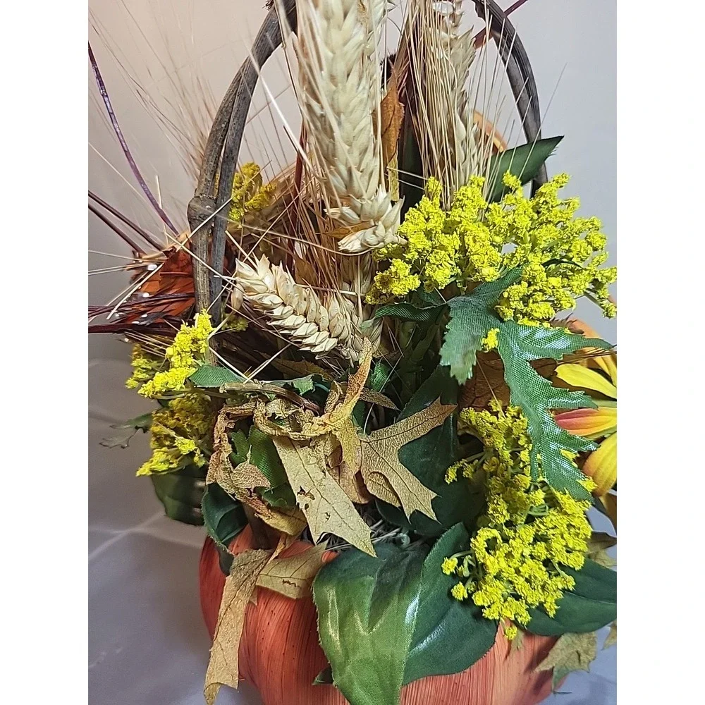 Vintage Artificial Pumpkin Floral Arrangement by Flowers Inc. Balloons - Perfect